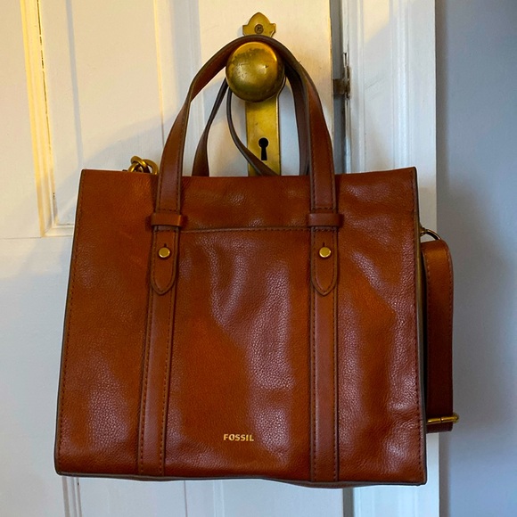 Fossil Kingston satchel medium brown color - Picture 1 of 4